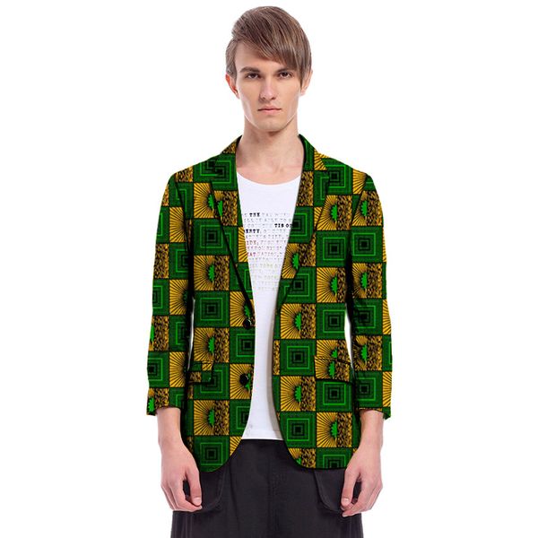 

african clothing custom made ankara blazer african men suit/blazer fashion three quarter sleeve men's party suit jacket, White;black