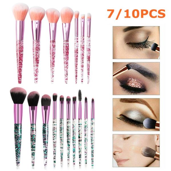 

7 pcs makeup brushes set diamond crystal brush set foundation blush brush powder blending eyeshadow beauty eye make up tool kit