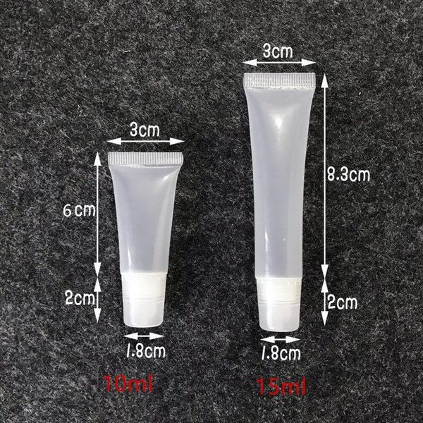 

10ml 15ml 20ml empty lipstick tube,lip balm soft hose,makeup squeeze sub-bottling,clear plastic lip gloss container f606