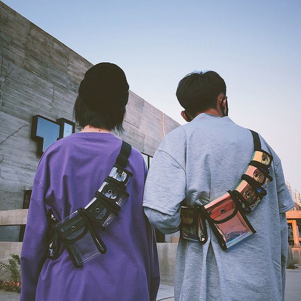 

jiulin 2019 new dazzling laser reflective bullets small bags of male and female couples straddling backpacks