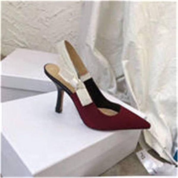 

original logofashion high heeled sandals gladiator leather pointed shoes designer luxury heel high heeled shoes letter woman shoes, Black;red