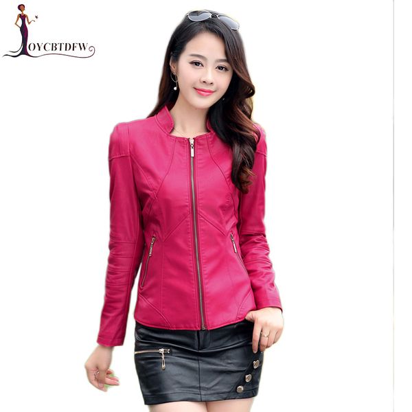 

autumn time-limited harajuku plus size s-4xl bomber women leather jacket 2018 new fashion outerwear ladies spring leisure n266, Black