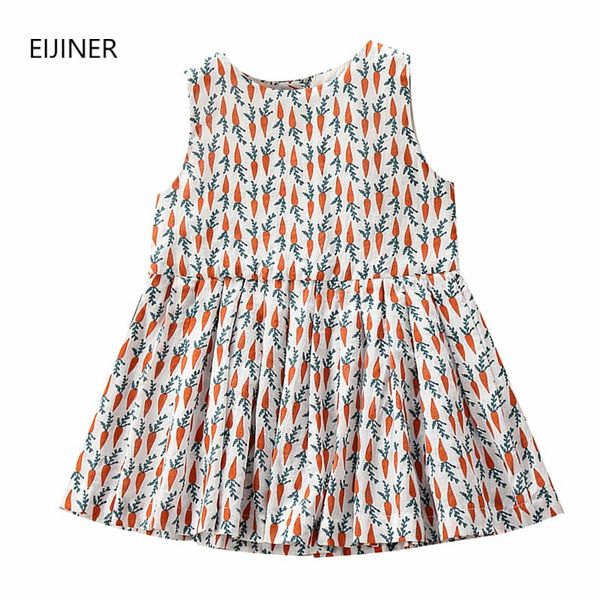 

children's clothing girls dress summer 2020 new cute loose sleeveless radish print girls princess dress tide children dress, Red;yellow