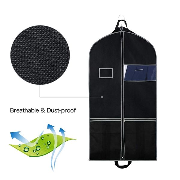 

suitcase suit bag travel-friendly 54-inch breathable garment cover with transparent window and id card holder for outfits,dress
