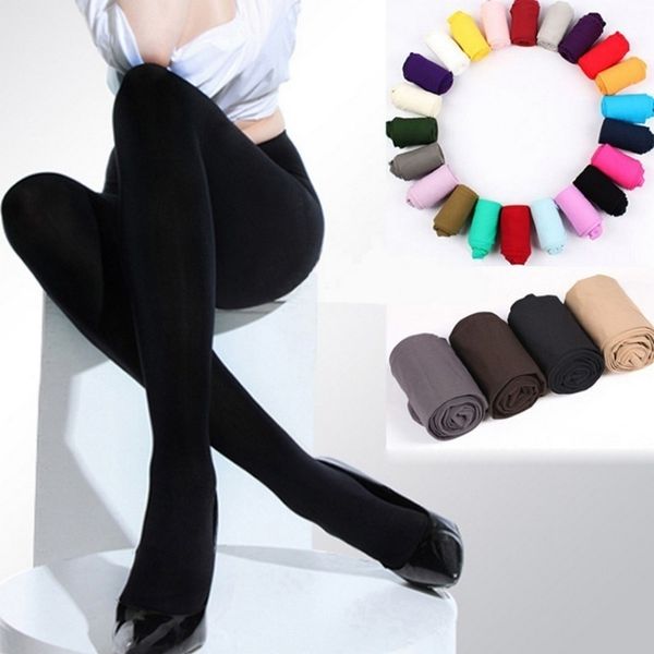 

stylish casual warm winter leggins women leggings 120d thick slim women legins woman solid pants seamless legging, Black