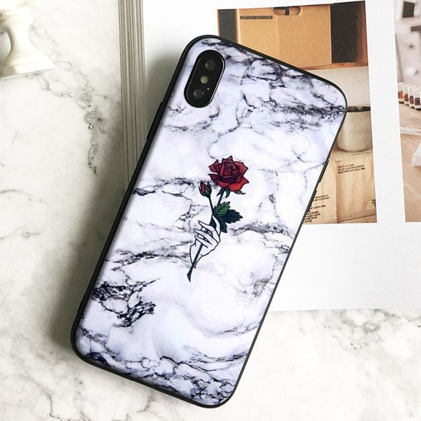 

коке роскошный мрамор красная роза телефон чехол для iphone 11 pro xs max хг 8 7 6s plus 5 se case soft black tpu силиконовый чехол