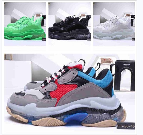 

basketball shoes sport sneakers personality cushion triple s 3.0 dad shoe casual combination nitrogen outsole crystal bottom, Black