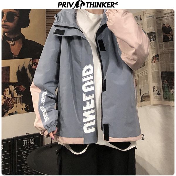 

privathinker men spring safari style casual jackets 2020 men's korean fashion jacket clothes male spring hooded coat oversize, Black;brown