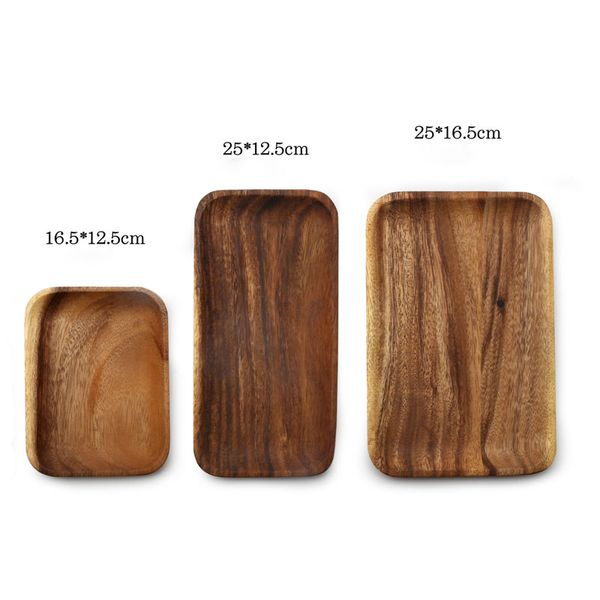 

wood fruit plates rectangular tray snack candy cake holder wooden storage dishes kitchen tool