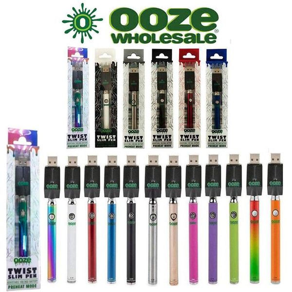 

2020 OOZE Twist Preheat 350mah Battery Charger Kit variable voltage Preheat Bud Touch battery 510 thread Vape battery VS Vmod Palm Law