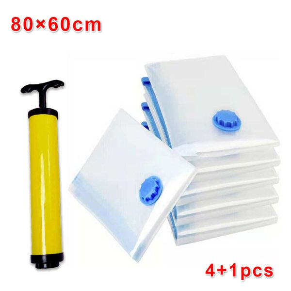 

vacuum storage compressed bags hand pump set space saving clothes home travel x5