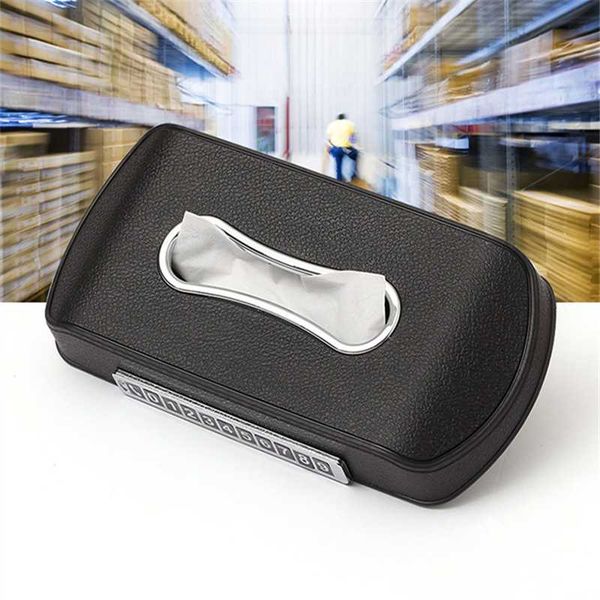 

multifunction car sun visor tissue box headrest hanging block type card holder parking phone number plate
