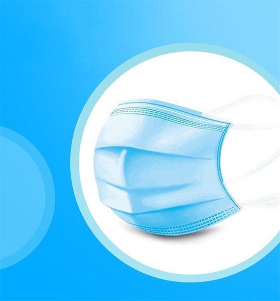 

маска для лица синего 50 1шта быстрой доставки пыл л синего adult 3 слоя non woven безопасность маски