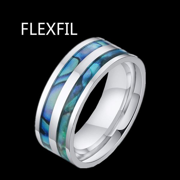 

flexfil silver groove tungsten carbide ring wedding bands dome shell blue rings fashion men jewelry wholesale newly arrived
