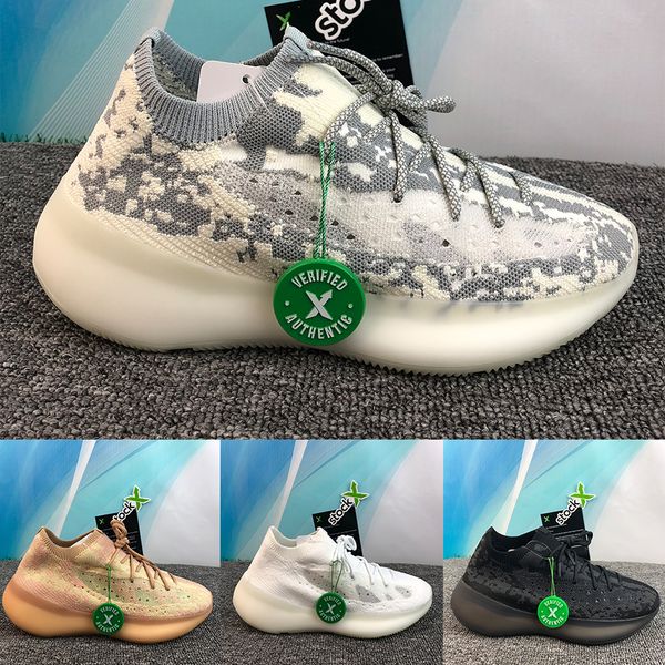 

alien 380 kanye west men women running shoes triple black white clay beluga luxury designer men shoes us 5-11.5, White;red