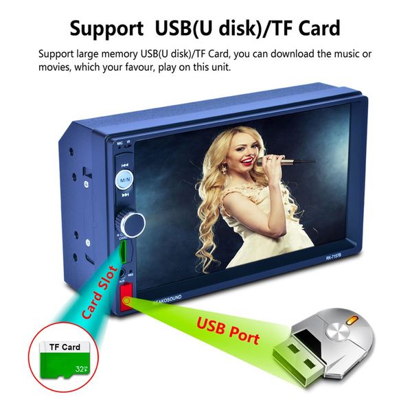 

7" hd lcd touch screen 800*480 car mp5 player 1080p 7 color button back light mirror link fm/am/rds tuner rk-7157b