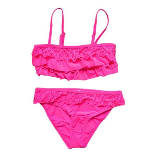 

girls swimwear children swimwear falbala baby kids biquini infantil swimsuit new girl summer bikini bathing suit 8-14years