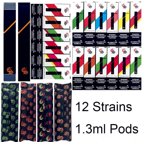 

Eon Stik одноразовый Pod Kit 280mah аккумулятор 1.3 мл стручки Stiks одноразовые Vape Pen масляные тележки пустые ручки