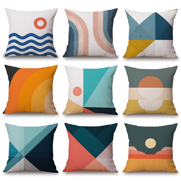 

2pcs nordic simple geometric pillowcase,cotton and texture sofa display cushion pillowcase various colors