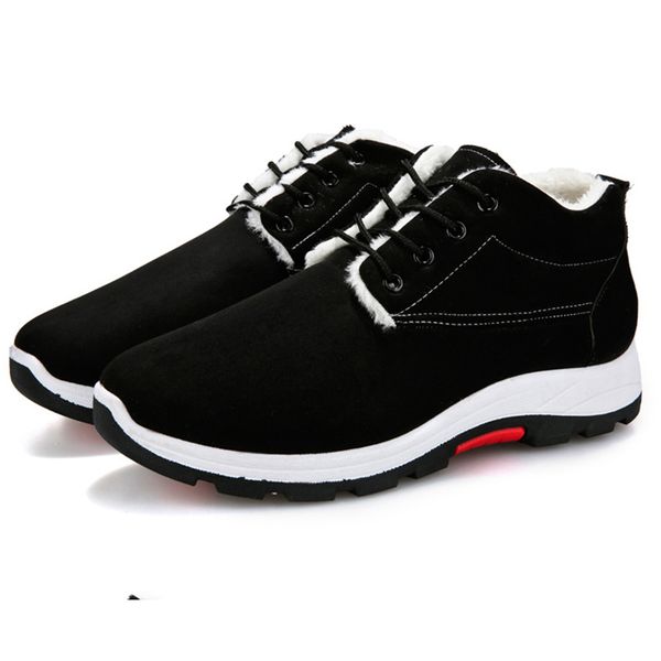 

men boots ankle botas cotton waterproof winter shoes fahion warm winter boots women shoes, Black