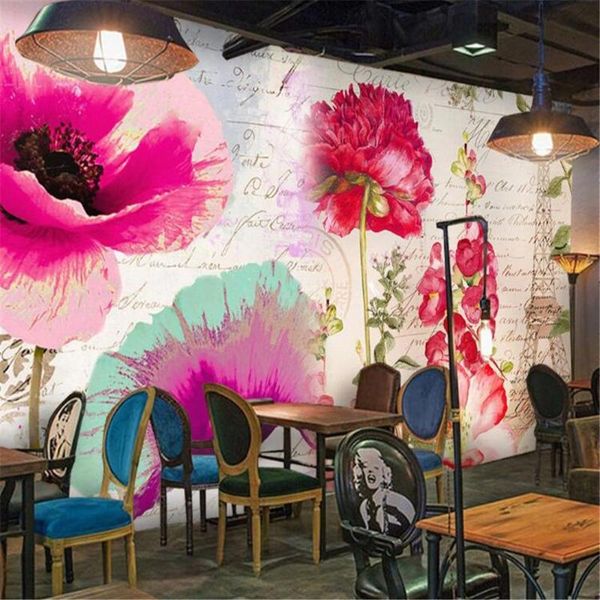 

milofi paris tower flower wall beautiful art nordic simple background wall paper