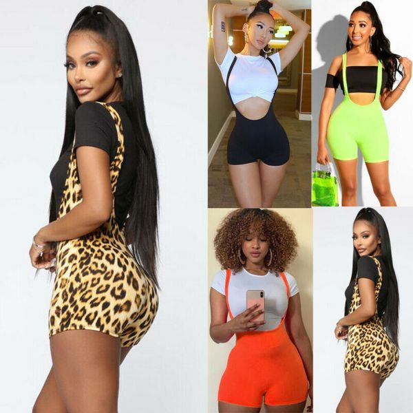

womens straps short jumpsuit stretch bib pants overalls rompers trousers, Black;white