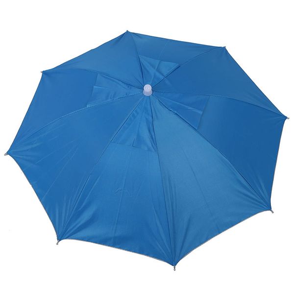 

new-sky blue folding umbrella hat with adjustable headband