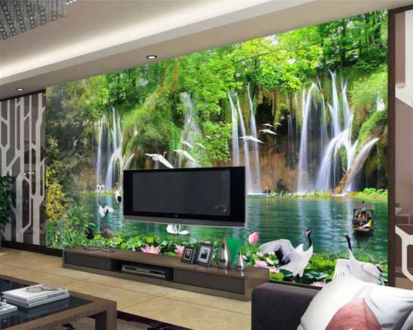 Beibehang Wand Papier 3d Benutzerdefinierte große foto tapete kran landschaft dekorative wandbild wohnzimmer wand tapete für kinder zimmer