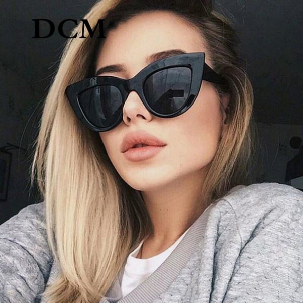 

cat eye designer sunglasses vintage sunglasses women cat eye sunglass retro sun glasses female pink mirror eyewear, White;black