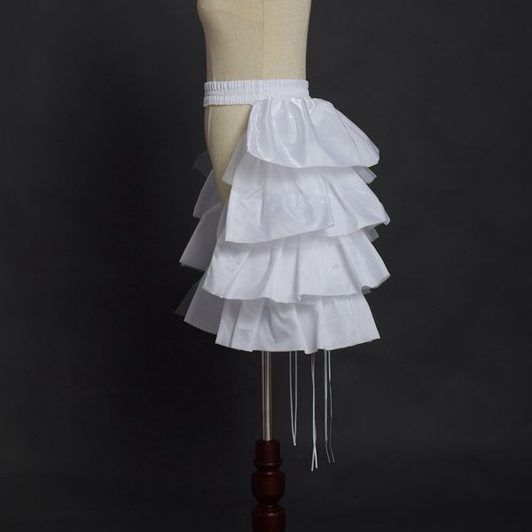 

women dance short ruffled tail bustle skirt ladies adjustable party lolita petticoat burlesque bubble underskirt lingerie, Black