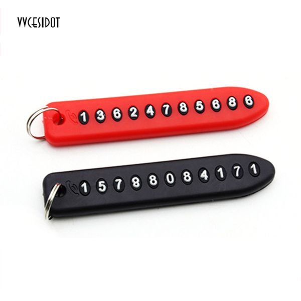 

2pcs anti-lost phone number plate car keychain pendant auto vehicle phone number card keyring key chain car interior decoration
