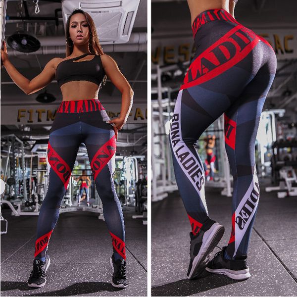 

womens designer letter yoga pants printing fashion sweatpants running fitness gym leggings 2020 new sell 2 colors, Black