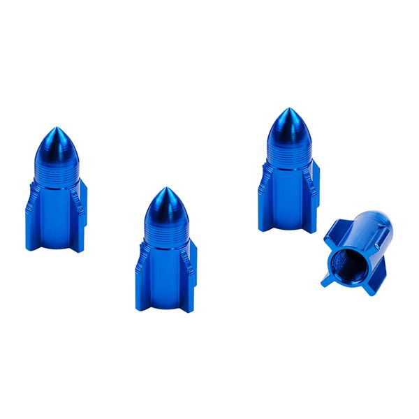 

4 pieces rocket tire valve caps for automobiles wheel car styling motorcycle bicycle tyre rims air stem decoration accessories