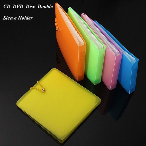 

2019 nice 12 plastic cd dvd disc double sleeve holder clear storage case package