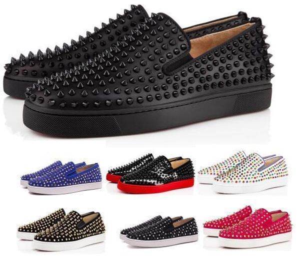 

buy a red bottom sneakers casual shoes mens women low black designer full spikes roller boat flats skateboard loafers luxury man woman shoe