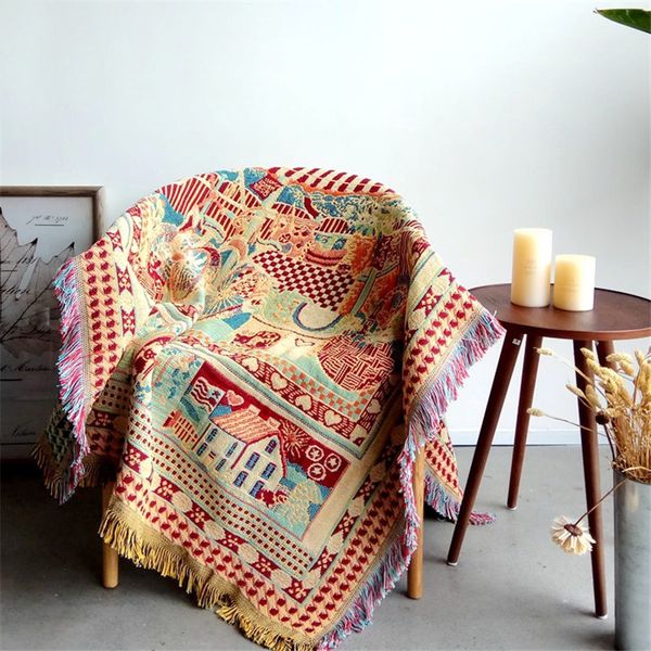 

southeast asia throw blanket multifunction sofa covers cobertor dust cover air conditioning non-slip retro art blankets for bed