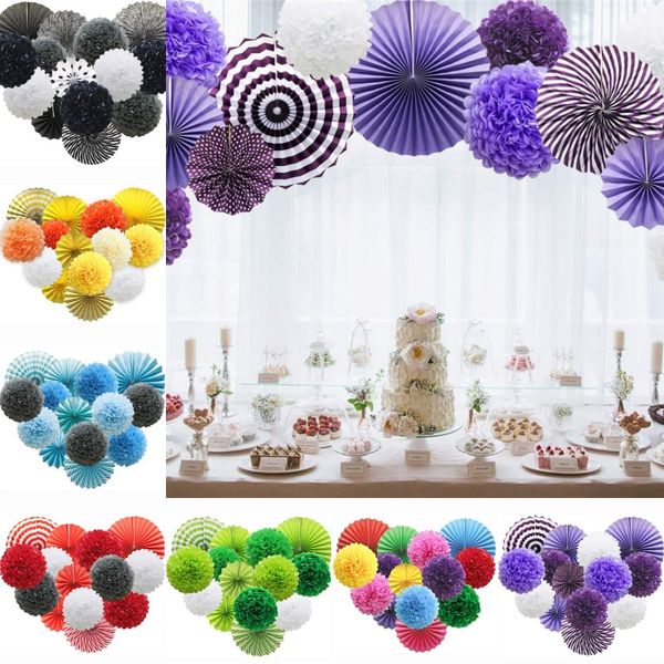 Бумага вентилятор цветок Висячего цветок шарик DIY Craft Garland Baby Shower день рождения Свадьба фон украшение