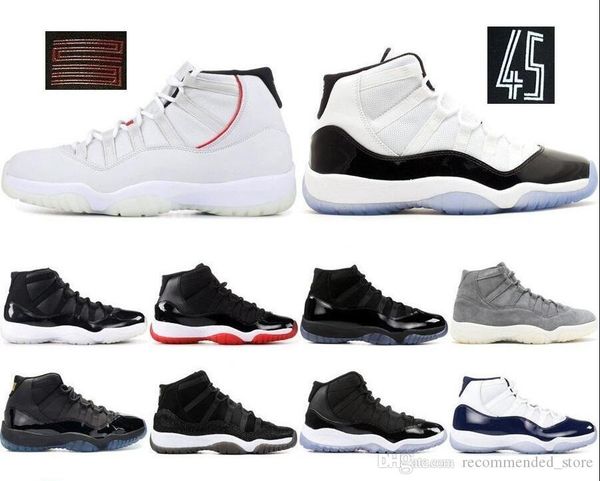 

2020 новый 11 11s разводят metallic silver space jam concord 45 низкий высокий баскетбол обувь женщины gym red 72-10 кроссовки с коробкой, Black