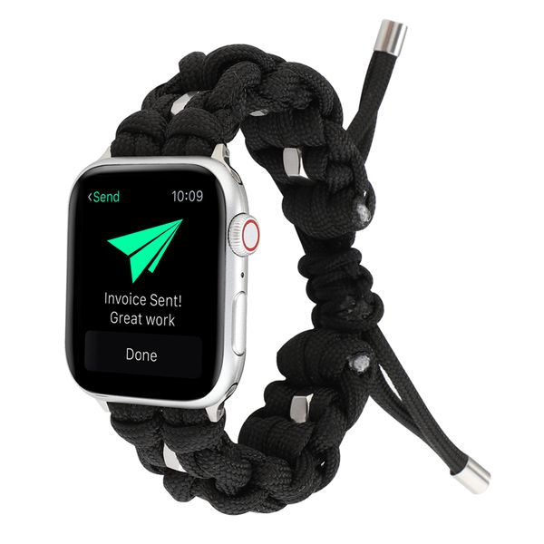 

Outdoor port braided parachute cord band trap for apple watch 38 42mm 40 44mm
