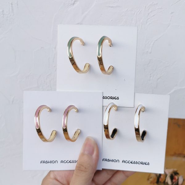 

green c shape office round earrings new coming multi hoop earings, Golden;silver