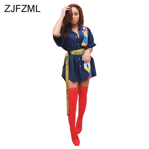 

geometric printed patchwork dress women turn down collar half sleeve slim fit vestidos casual single button t shirt dress, Black;gray