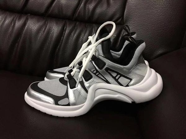 

2020 women's arch light sneaker leather trainers for men women kanye west shoes fashion casual outdoor boots xshfbcl, Black