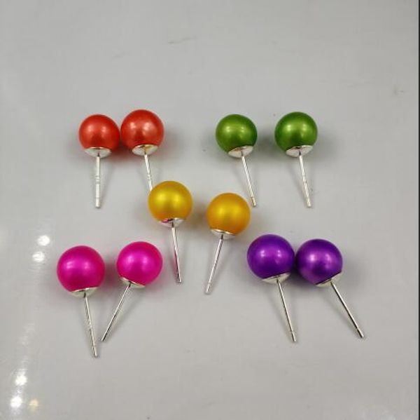

pure silver pearl ear stud temperament is very simple wind allergy prevention round pearl earring female accessories