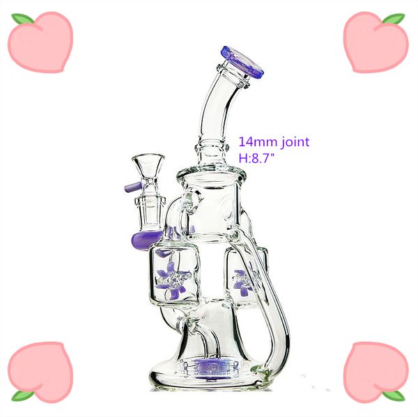 beaker Glass Water Pipes narghilè Bong Thick Oil Rigs Matrix Perc Dab Rig con mulini a vento perc Pipe Bong Wax