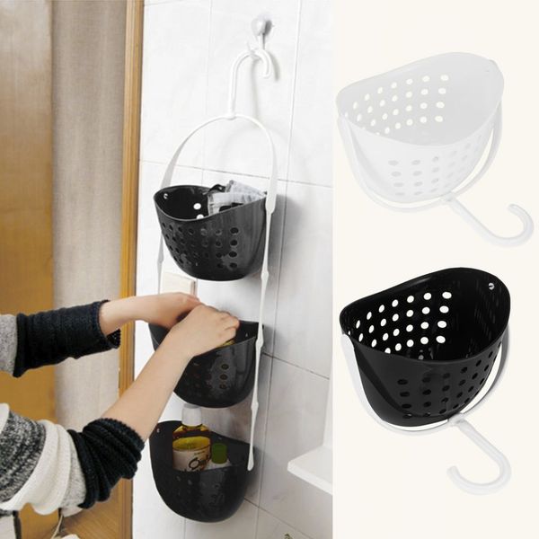 

new 3 tier shower bathroom rack plastic hanging over basket tidy bathroom kitchen organiser holder kitchen hanging baskets rack