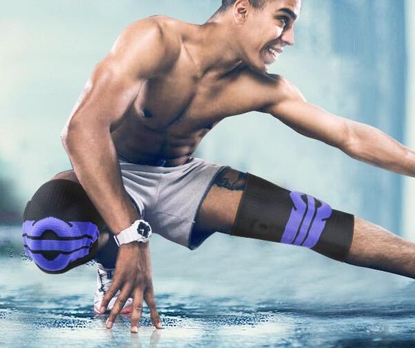 

wholesale men women training kneepad basketball knee brace compression knee pad knitted compression elastic knee sleeve soccer football pad, Black;gray