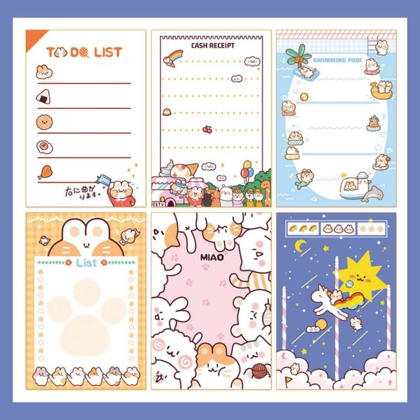

book student cartoon creative lovely girl heart note book student notebook signature book cat post it label ins, Purple;pink