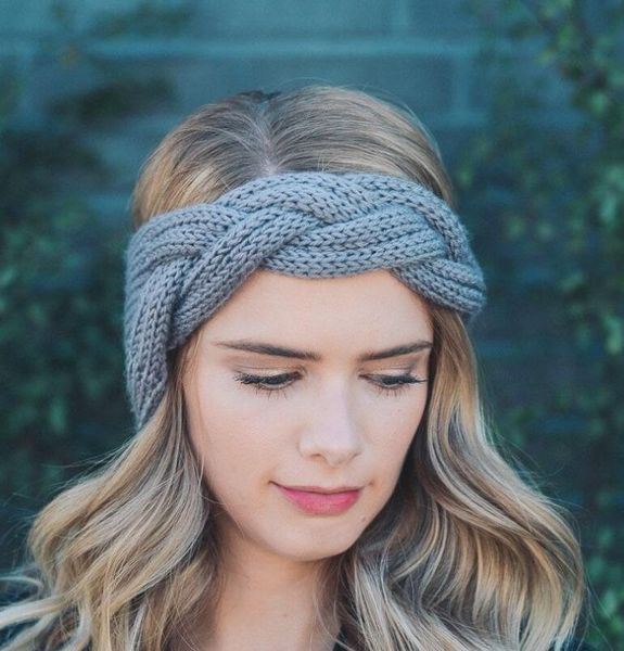 mulheres torção quente design de cabeça de moda Crochet estiramento torção cabeça banda Turban Acessórios Cabelo hairbands desportos de Inverno