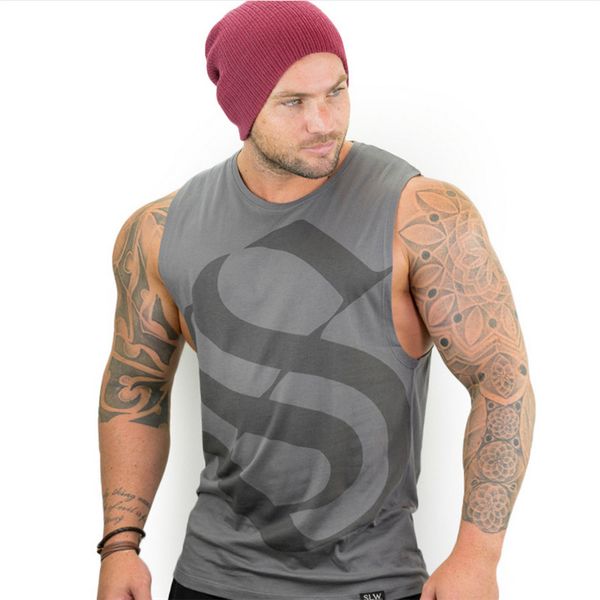 

hj одежда мужчины фитнес рубашки хлопок мужчины tank top тренировки бодибилдинг sportwear майка без рукавов жилет, White;black