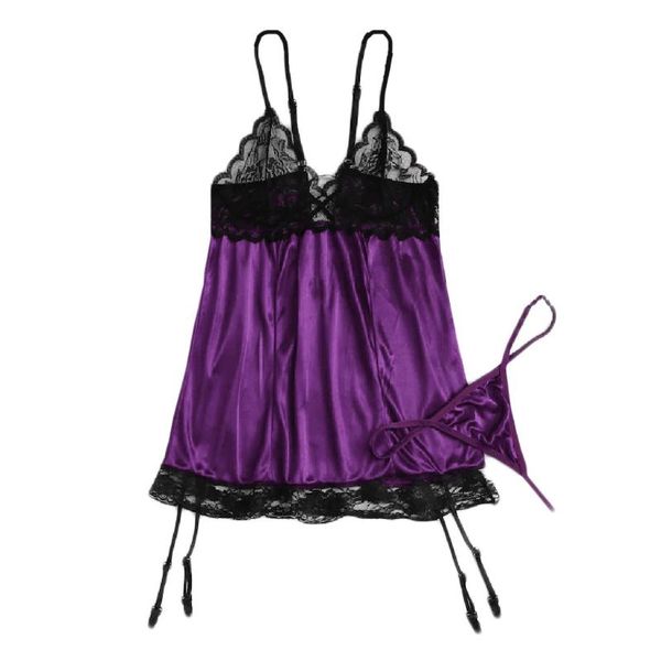 

пижамы женщин gecelik сексуальные пижамы набор женщин сексуальный цветочные кружева контраст повязку пижамы женское белье с подвязки пижама, Black;red